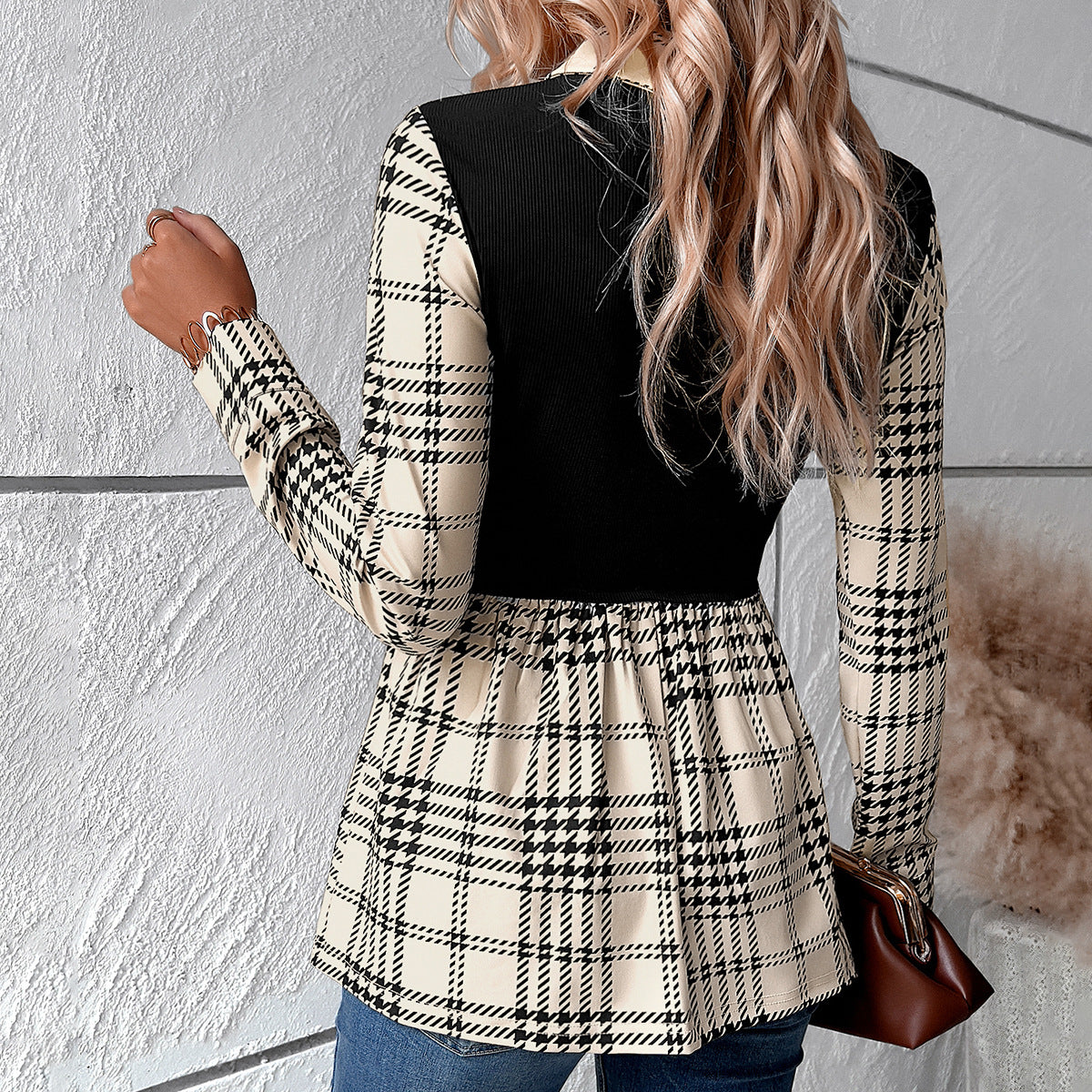 Ropa de mujer Otoño Invierno Oficina Camisa de manga larga Cuello alto