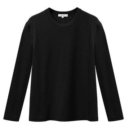 Camiseta de cuello redondo para mujer, camiseta informal de manga larga, camiseta básica sencilla de alta calidad para otoño e invierno, ropa interior, camiseta de fondo