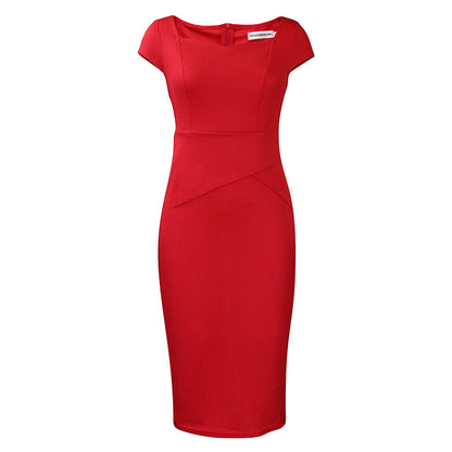 Women Clothing Short Sleeve Office Pencil Dress