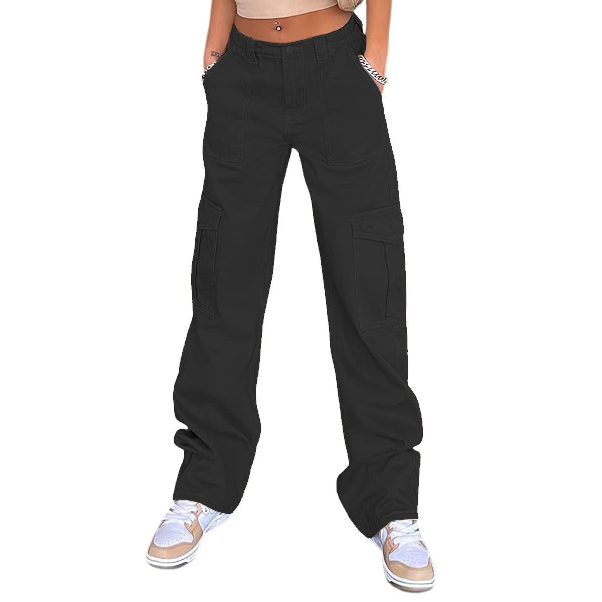 Slim High Waist Multi Pocket Cargo Pants Women