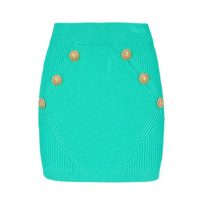 Spring Summer Women Classic Knitted Skirt Simple Internet Celebrity Popular All Matching Woolen Skirt