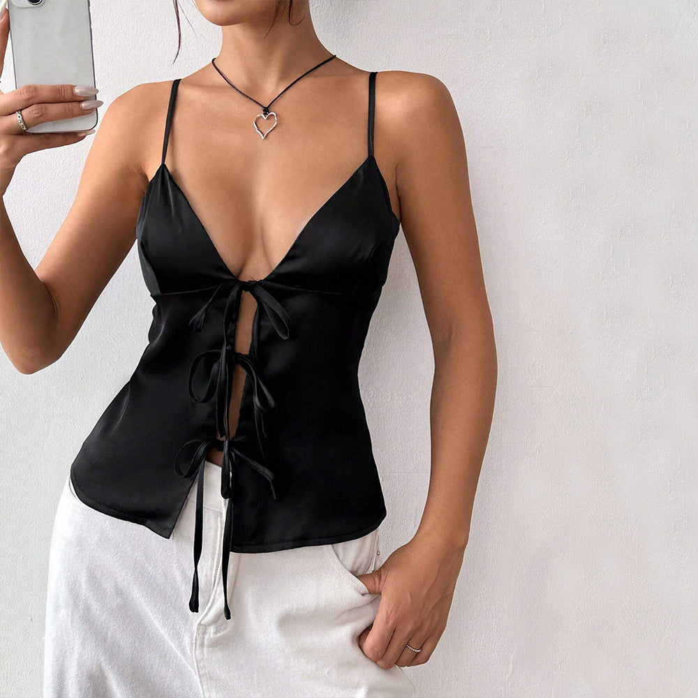 Slim Fit Bare Back Design Camisole Summer Sexy Outerwear Top Women