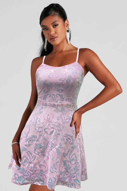 Vestido mini suelto con tirantes y escote en V para mujer