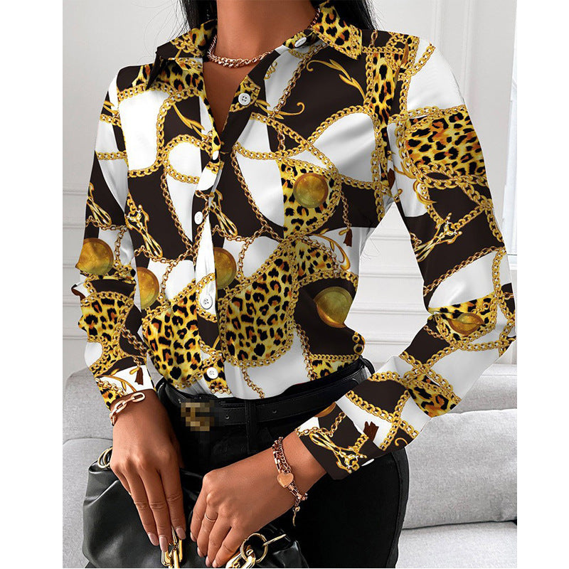 Top Shirt Spring Autumn Long Sleeve Elegant Single Breasted Cardigan Shirt Women