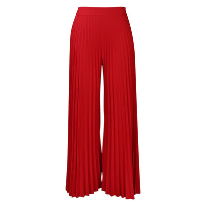 Summer Ladies Pleated Trousers High Waist Wide Leg Pants