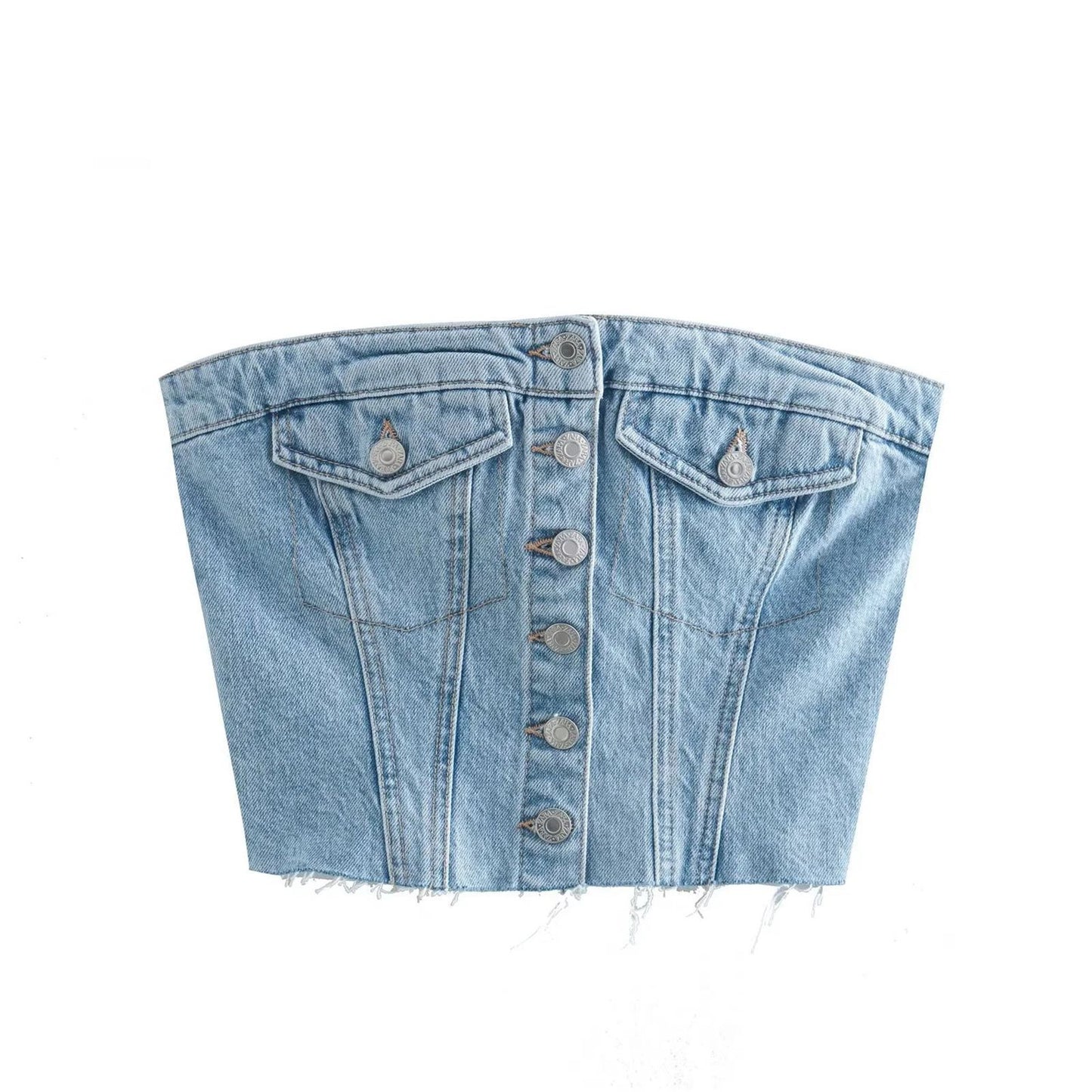 Frauen Weste Slim Fit Kurze Sexy Sexy Denim Top Persönlichkeit Sexy Denim Weste