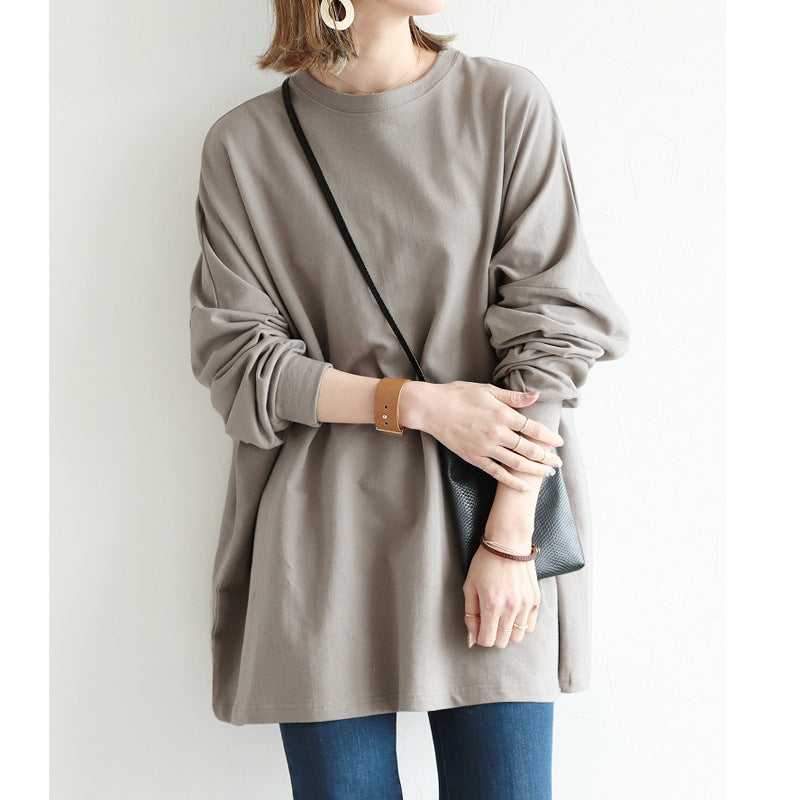 Spring Autumn Women Loose Mid Length Sweater Women Casual Large Top