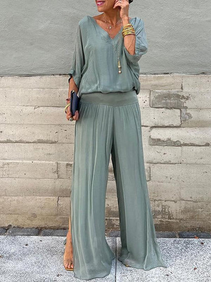 Summer Women Clothes Solid Color Chiffon Set Women