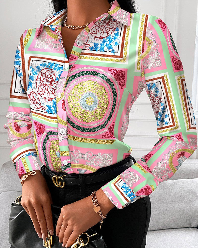 Top Shirt Spring Autumn Long Sleeve Elegant Single Breasted Cardigan Shirt Women