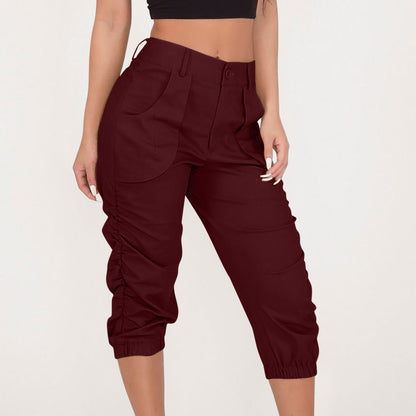 Women Clothing Casual Cropped Pants Workwear Harem Pants