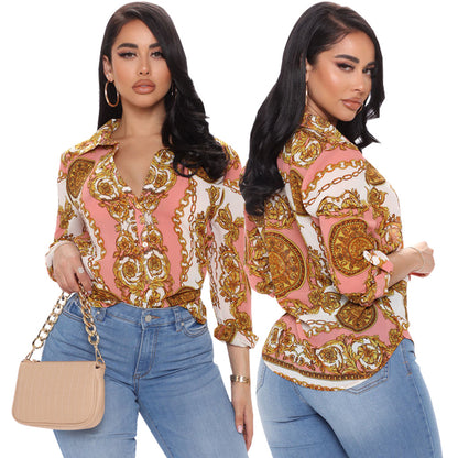 Women Casual Digital Printing Multi Color Women Shirt