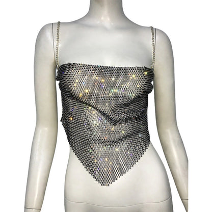 Sexy Sling Mesh Strass Fischnetz Top Sexy süßes würziges Unterhemd