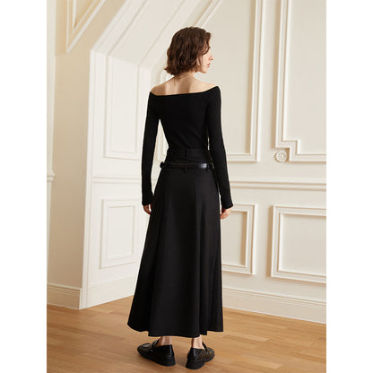 Dark High Waist Skirt Women Street Snap Office Horse Face Skirt