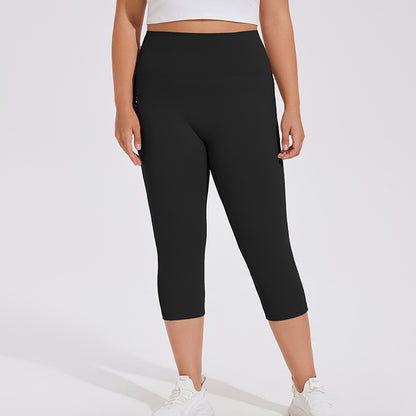 Pantalones de yoga para correr con estampado de talla grande, pantalones cortos deportivos con sensación desnuda, cintura alta, color melocotón, levantamiento de cadera