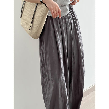 Thin Pleated Casual Pants Women Summer Japanese Lazy Loose Drooping Wide Leg Pants