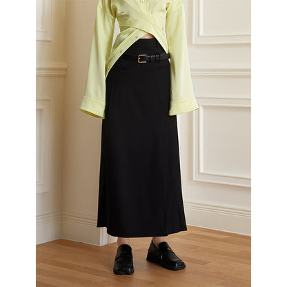 Dark High Waist Skirt Women Street Snap Office Horse Face Skirt