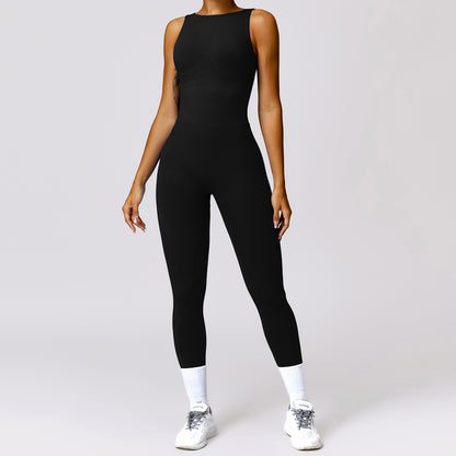 Tight Back Yoga Jumpsuit Sports Fitness Hollow Out Cutout Hip Lifting Yoga Jumpsuit Women