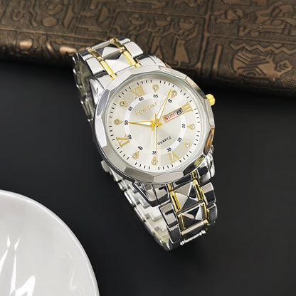 Men's Luminous Waterproof Quartz Rivet