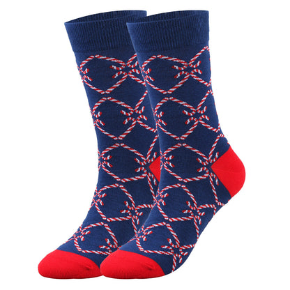 Plus-sized Christmas Plus Size Men's Middle Tube Socks