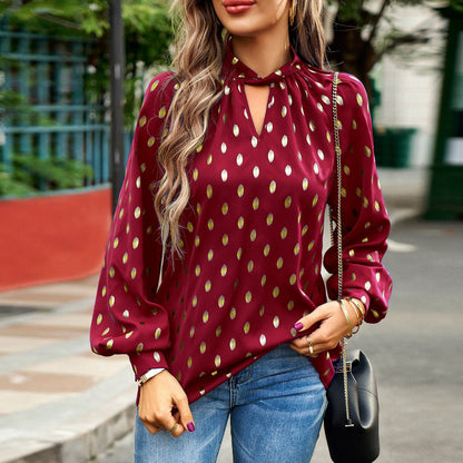 Camisa de manga larga para mujer, para oficina, otoño e invierno