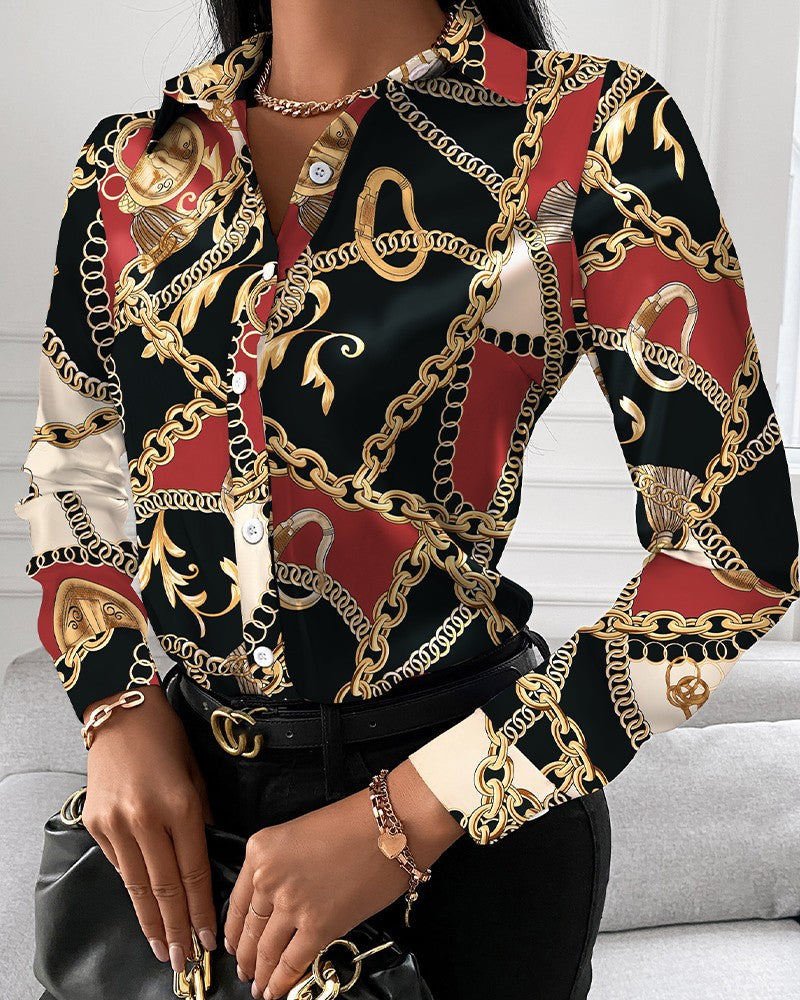 Top Shirt Spring Autumn Long Sleeve Elegant Single Breasted Cardigan Shirt Women