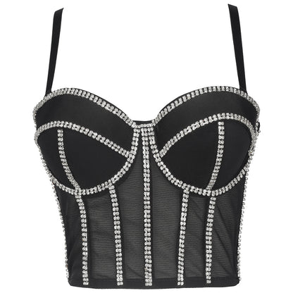 Women Summer Outdoor Backless Sexy Bandeau Gather Slim French Boning Corset Boning Corset Corset All Matching Short Women Camisole