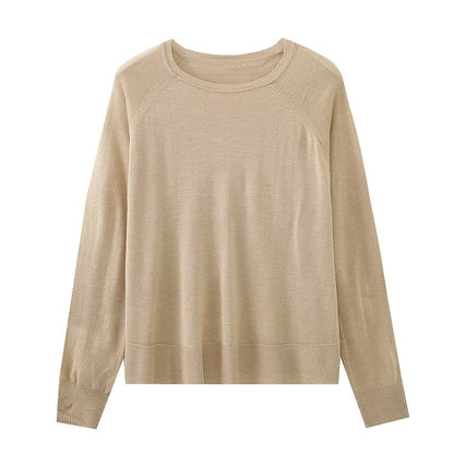 Women Clothing Loose Slimming Pullover Sweater Simple Sweater Top