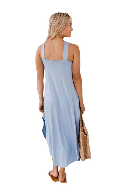 Spring Summer off-the-Shoulder Casual Comfortable Halter Long Plus Size Dress