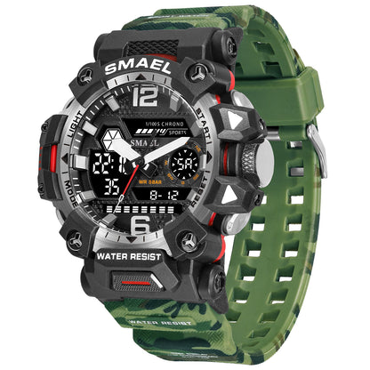 Tactical Men Camouflage Alloy Military Style Luminous Waterproof Outdoor Electronic Watch