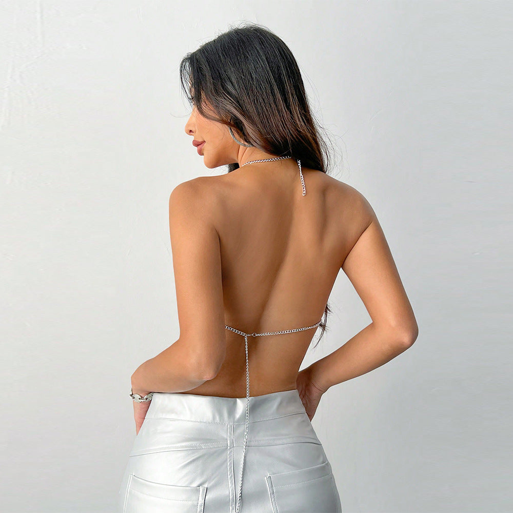 Plastic Gradient Camisole Backless Sexy Cool Outerwear Women