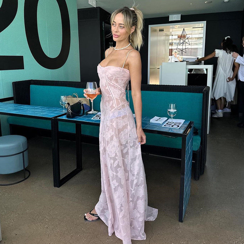 Vestido de noche elegante con cuello en V y parte superior del tubo de ropa de verano para mujer