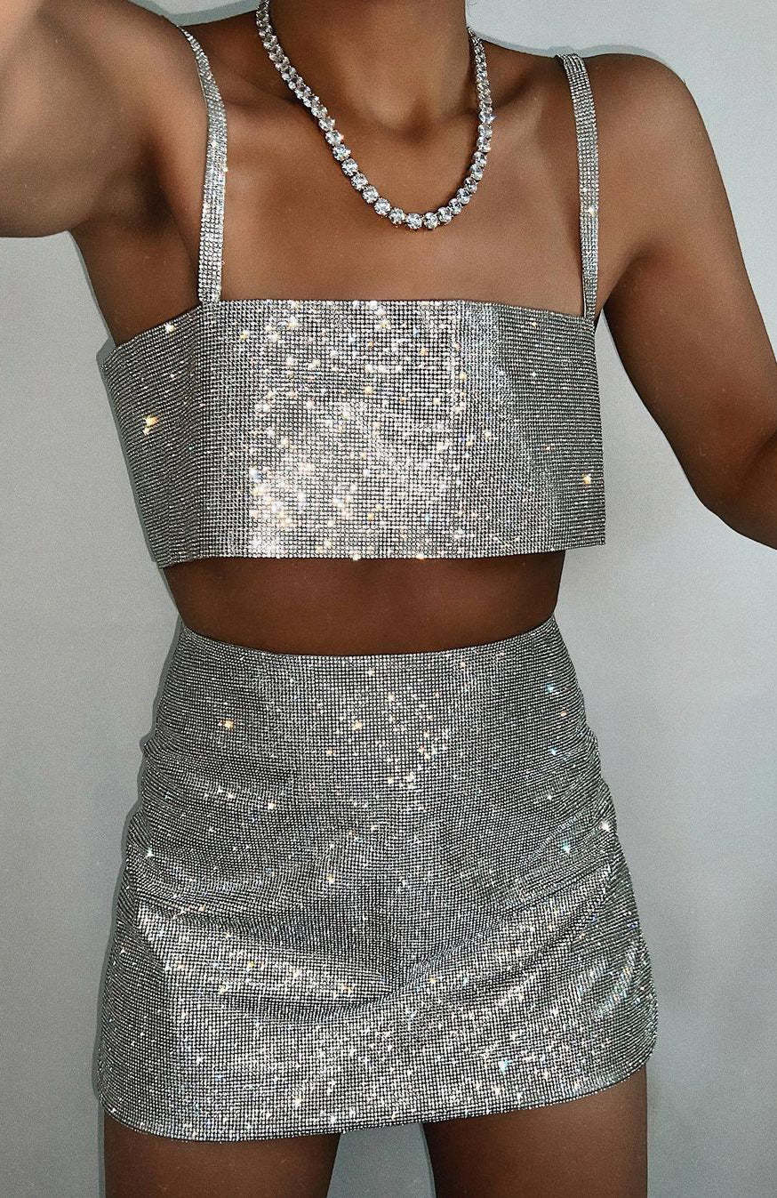 Summer Sexy Camisole Metal Rhinestone Vest Top