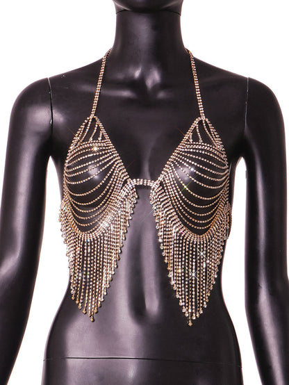 Summer Supply Sexy Nightclub Exaggerated Flash Diamond Chest Chain