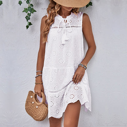 Summer Women Clothing Vacation White Dress