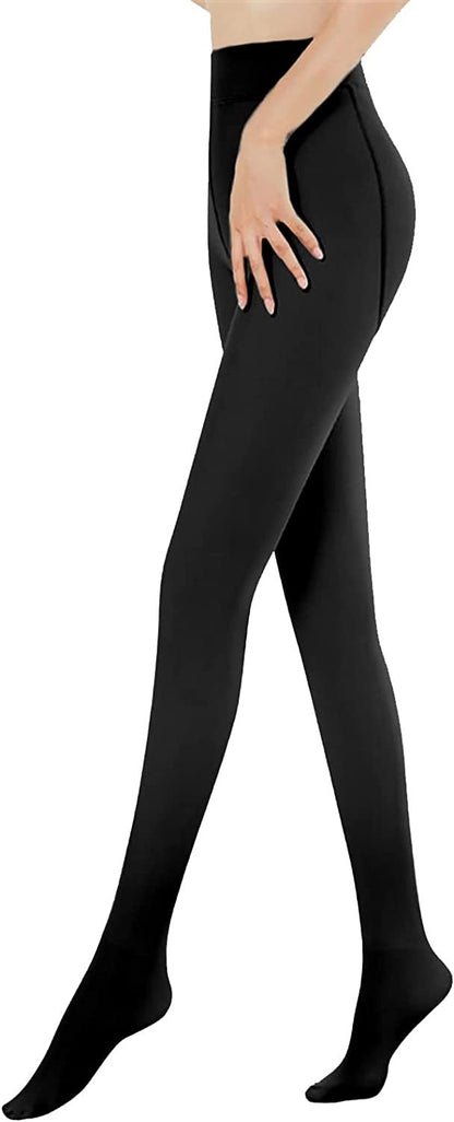 Verdickte schwarze Seidenleggings für Damen, einteilige Hose