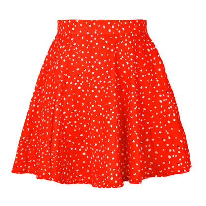 Floral Skirt High Waist Umbrella Skirt Invisible Zipper Chiffon Printed Short Skirt