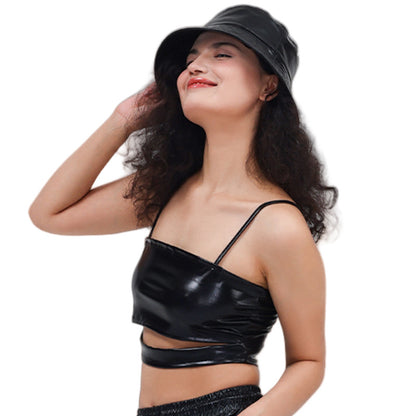 Camisola metálica con lentejuelas para mujer, ropa de actuación para festivales de música, fiestas y actividades