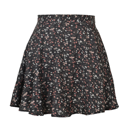 Floral Skirt High Waist Umbrella Skirt Invisible Zipper Chiffon Printed Short Skirt