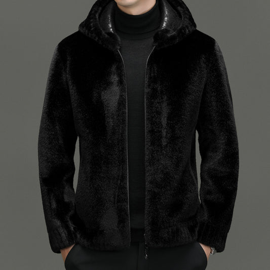 Men's Double-sided Double Gold Mink Velvet Turn-down Collar Coat