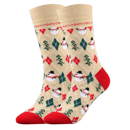 Calcetines de tubo medio para hombre de talla grande navideños de talla grande