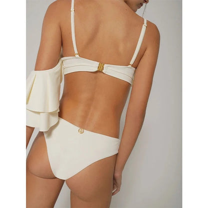 Bikini de primavera dividida Conjunto de tres piezas Traje de baño retro