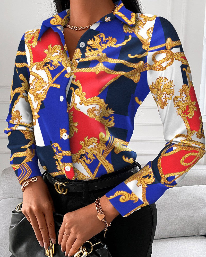 Top Shirt Spring Autumn Long Sleeve Elegant Single Breasted Cardigan Shirt Women