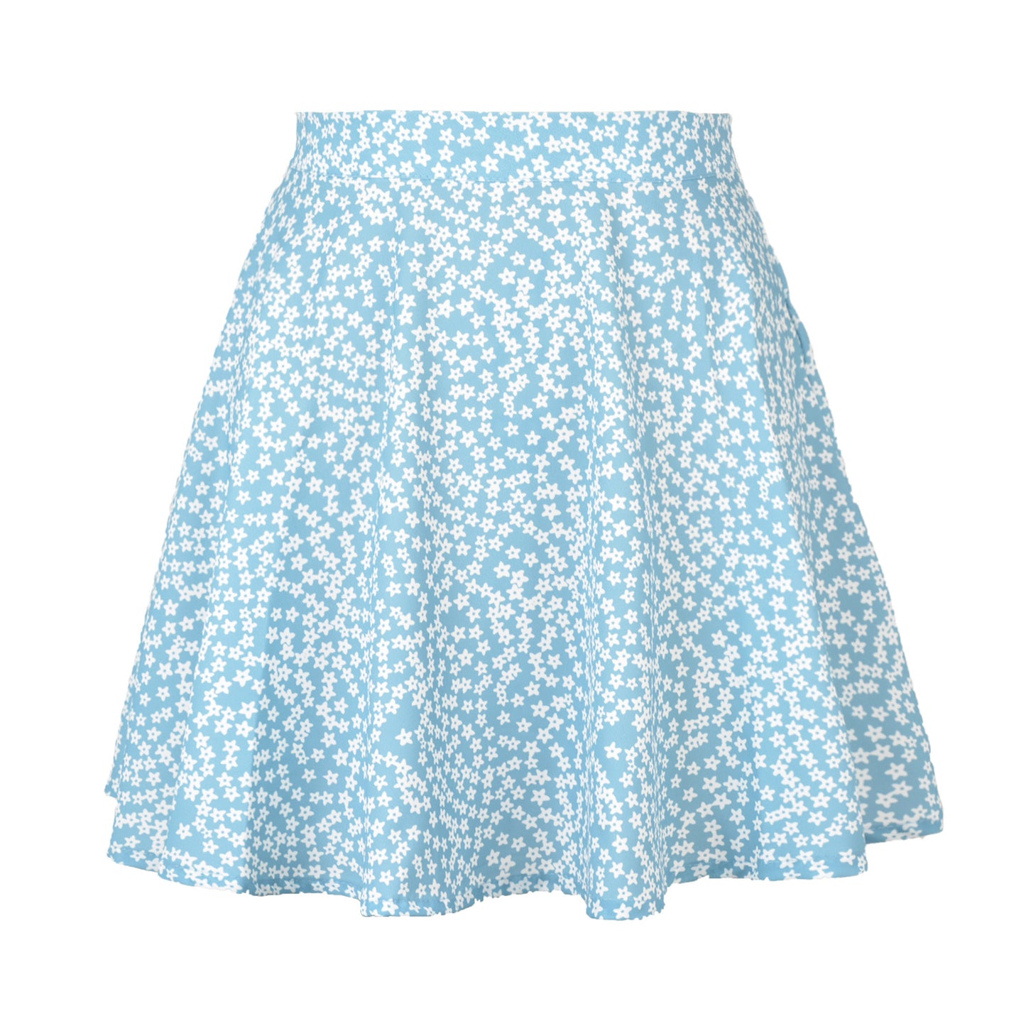 Floral Skirt High Waist Umbrella Skirt Invisible Zipper Chiffon Printed Short Skirt