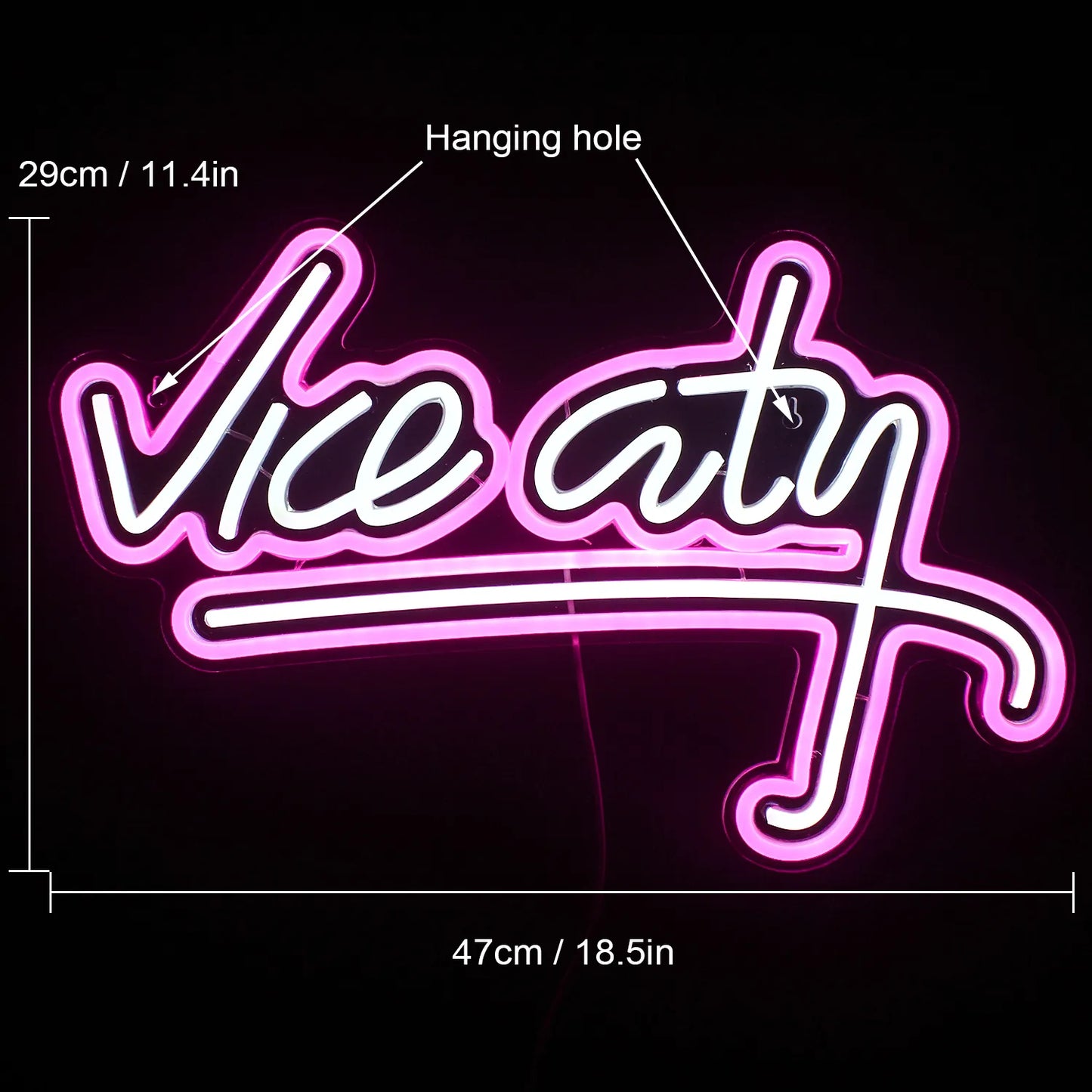 Wanxing Vice City-letrero de neón con luces Led rosas, letras para dormitorio, sala de juegos, Bar, fiesta, interior, tienda de Arcade, decoración artística de pared de cueva