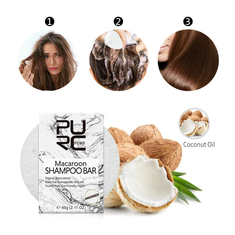 Champú para el cabello orgánico Natural, jabón sin silicona, lavanda, champú para el cabello, barra hecha a mano, jabón nutritivo para reparar el cuidado del cabello dañado