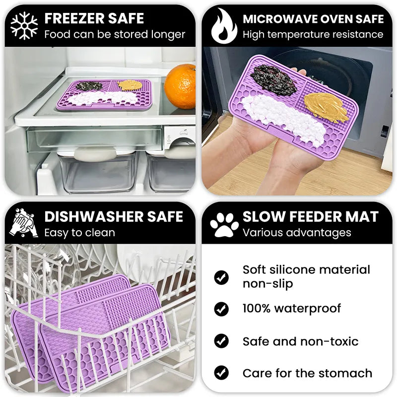 Haustier-Tischset, Katzen-Langsamfütterungsmatte, Hunde-Leckmatten, Silikon-Haustiere, die langsam essen, Futterunterlage, Katzen-Hunde-Fütterungszubehör