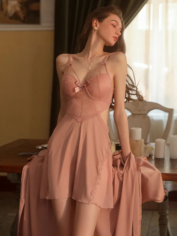 SINGREINY Damen-Nachtkleid mit Blumenmuster, Spitze, sexy, Träger, ausgehöhlt, schlank, durchsichtig, kurzes Kleid, Satin, Netzstoff, rückenfrei, Nachtwäsche