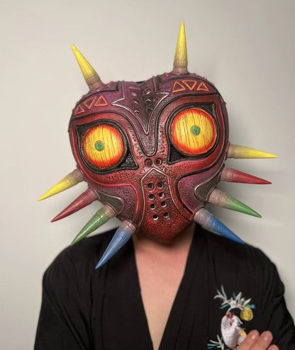 Majora's Mask of Zelda Scary Realistic Face Mask Halloween Cosplay Costume Prop for Adults Teens Game Party Mask