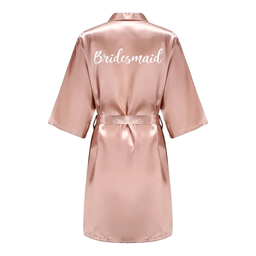 Hochzeit Braut Brautjungfer Roben für Frauen Braut Party Geschenke Team Kleid Kleid Seide Satin Nachtwäsche Kimono Sexy Sommer Bademantel