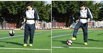 Bolsas de malabarismo con balón de fútbol, ​​cinturón circular auxiliar para niños, equipo de entrenamiento de fútbol para niños, entrenador de fútbol en solitario, patada de fútbol